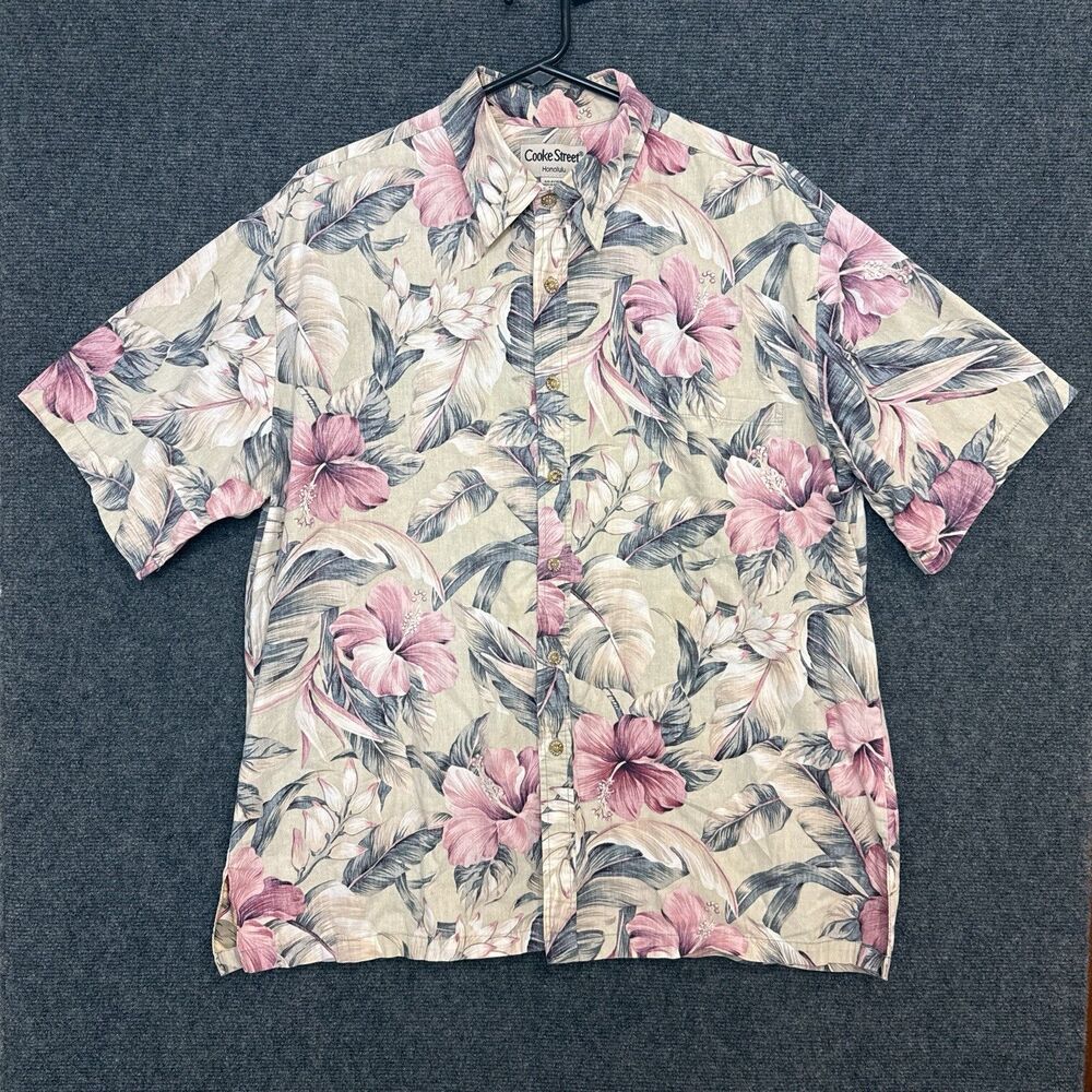 Cooke Street Hawaiian Button Up Shirt Shortsleeve Tropical Vacation USA XL - Picture 1 of 6